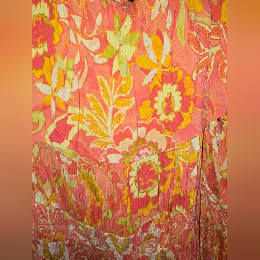 Terra & Sky Orange Yellow Maxi Sundress - Picture 2 of 4